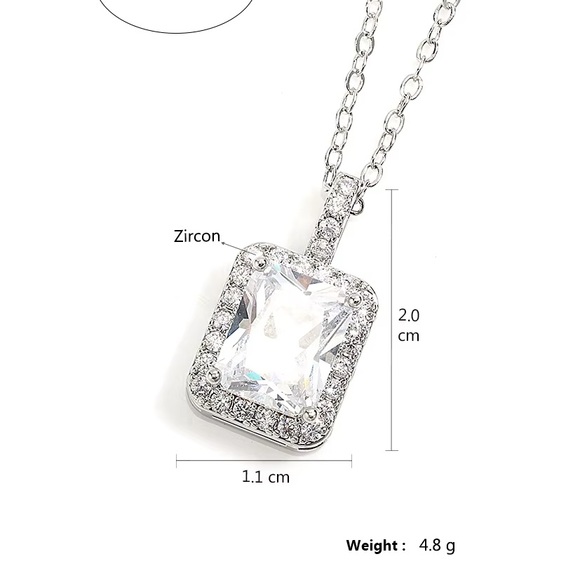 💎1.5 TWC Radiant Cut  CZ Diamond Pendant necklace💎 - Picture 16 of 16